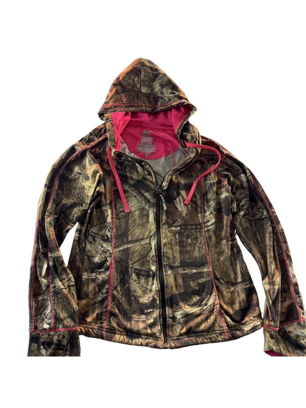 Mossy Oak Camo Utility Hoodie with Pink Trim